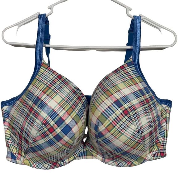 Cacique 42DDD Plaid T-Shirt Plus Size Bra - Picture 1 of 3